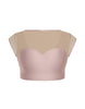 Solid Lycra Mesh Bow Back Crop Top