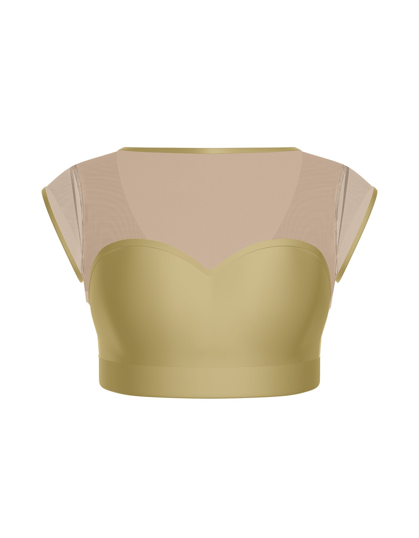 Solid Lycra Mesh Bow Back Crop Top