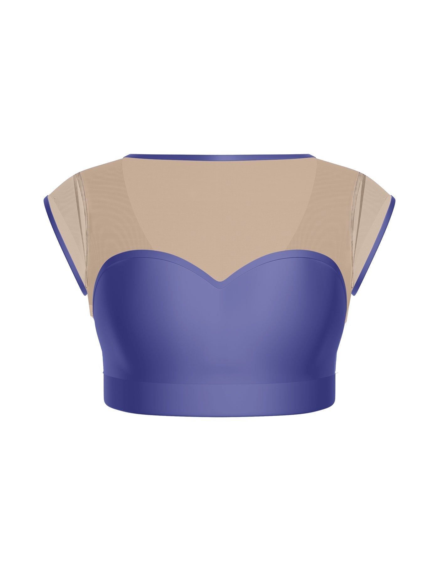 Solid Lycra Mesh Bow Back Crop Top