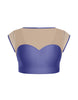 Solid Lycra Mesh Bow Back Crop Top