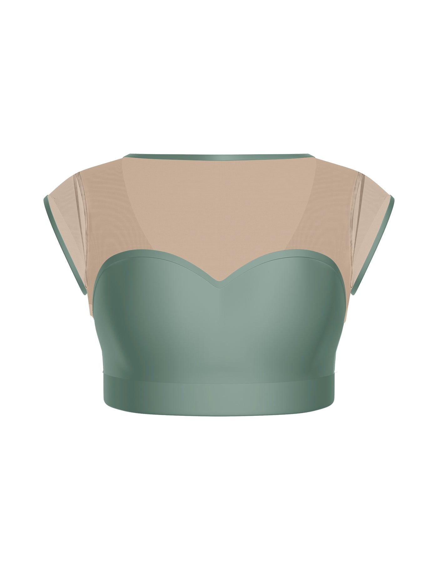 Solid Lycra Mesh Bow Back Crop Top