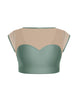 Solid Lycra Mesh Bow Back Crop Top