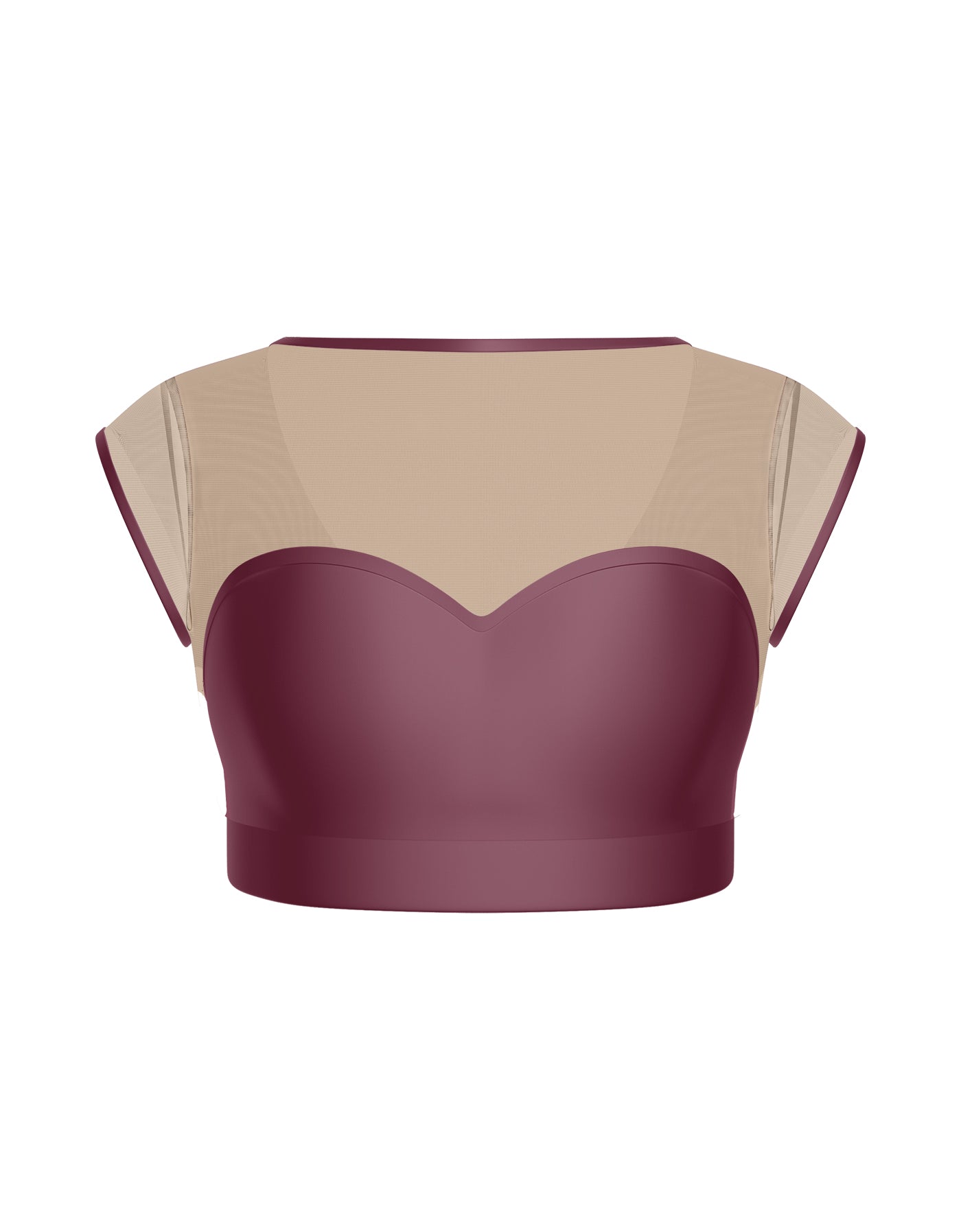 Solid Lycra Mesh Bow Back Crop Top