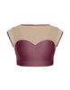Solid Lycra Mesh Bow Back Crop Top