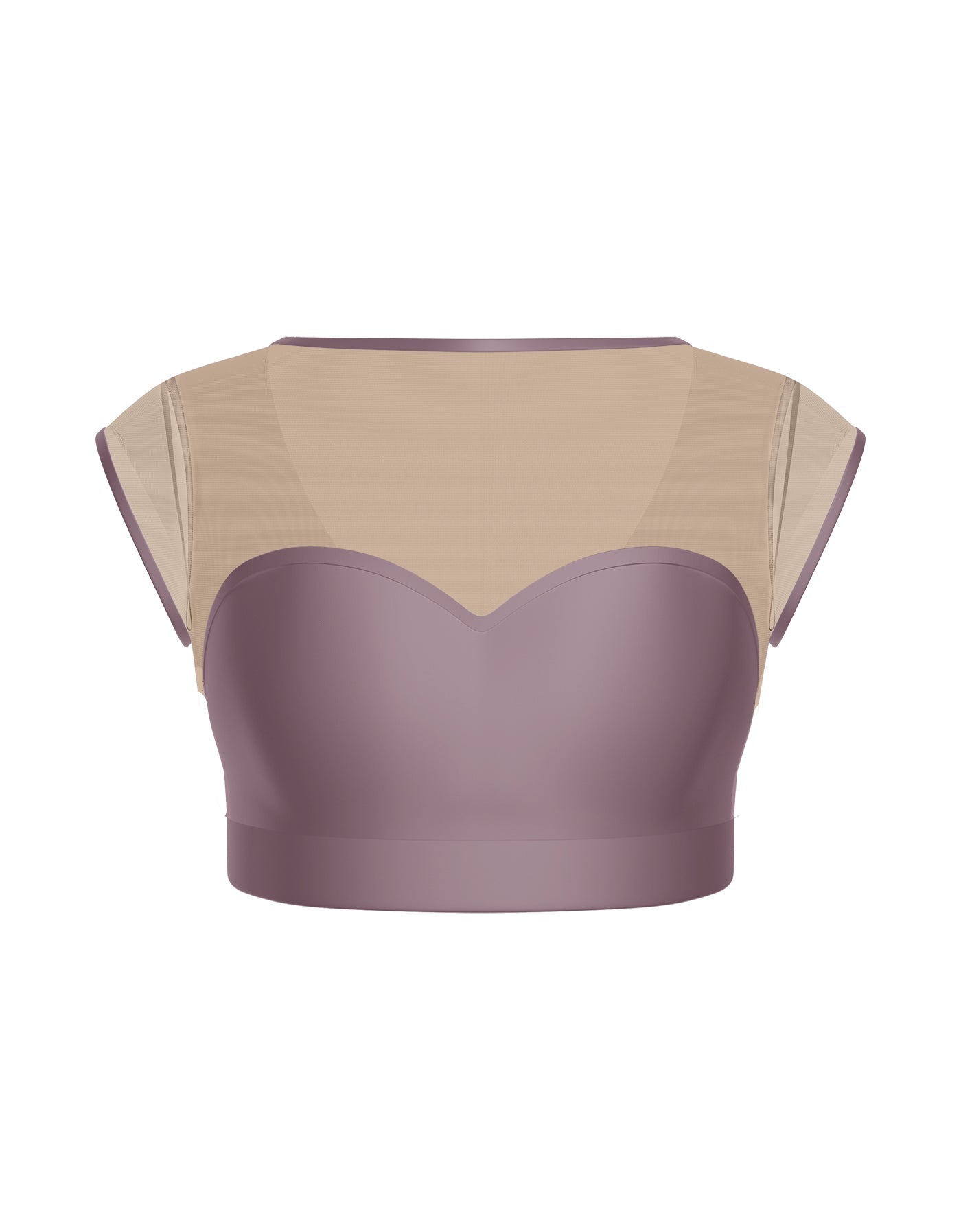 Solid Lycra Mesh Bow Back Crop Top