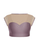 Solid Lycra Mesh Bow Back Crop Top