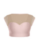 Solid Lycra Mesh Bow Back Crop Top