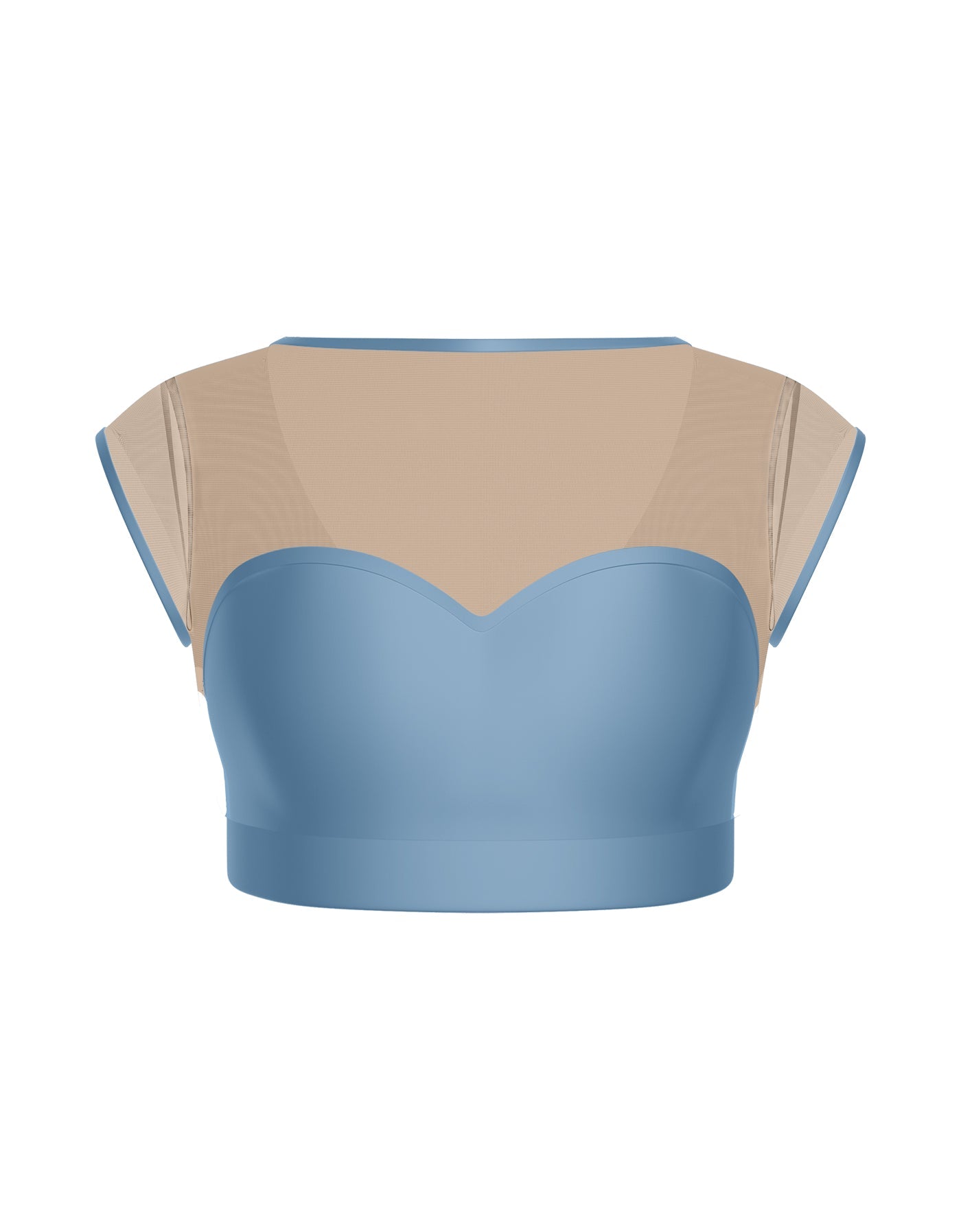 Solid Lycra Mesh Bow Back Crop Top