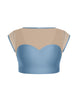 Solid Lycra Mesh Bow Back Crop Top