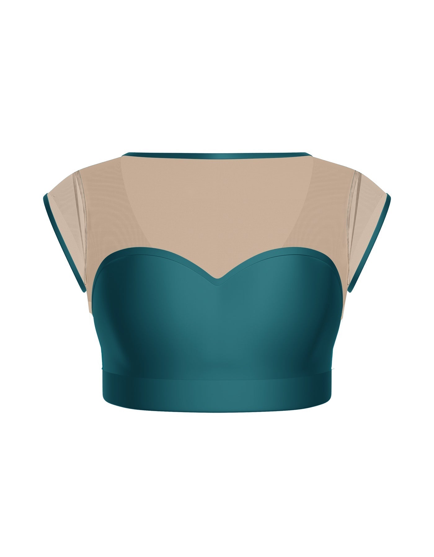 Solid Lycra Mesh Bow Back Crop Top