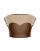 Solid Lycra Mesh Bow Back Crop Top