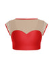 Solid Lycra Mesh Bow Back Crop Top