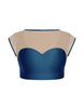 Solid Lycra Mesh Bow Back Crop Top