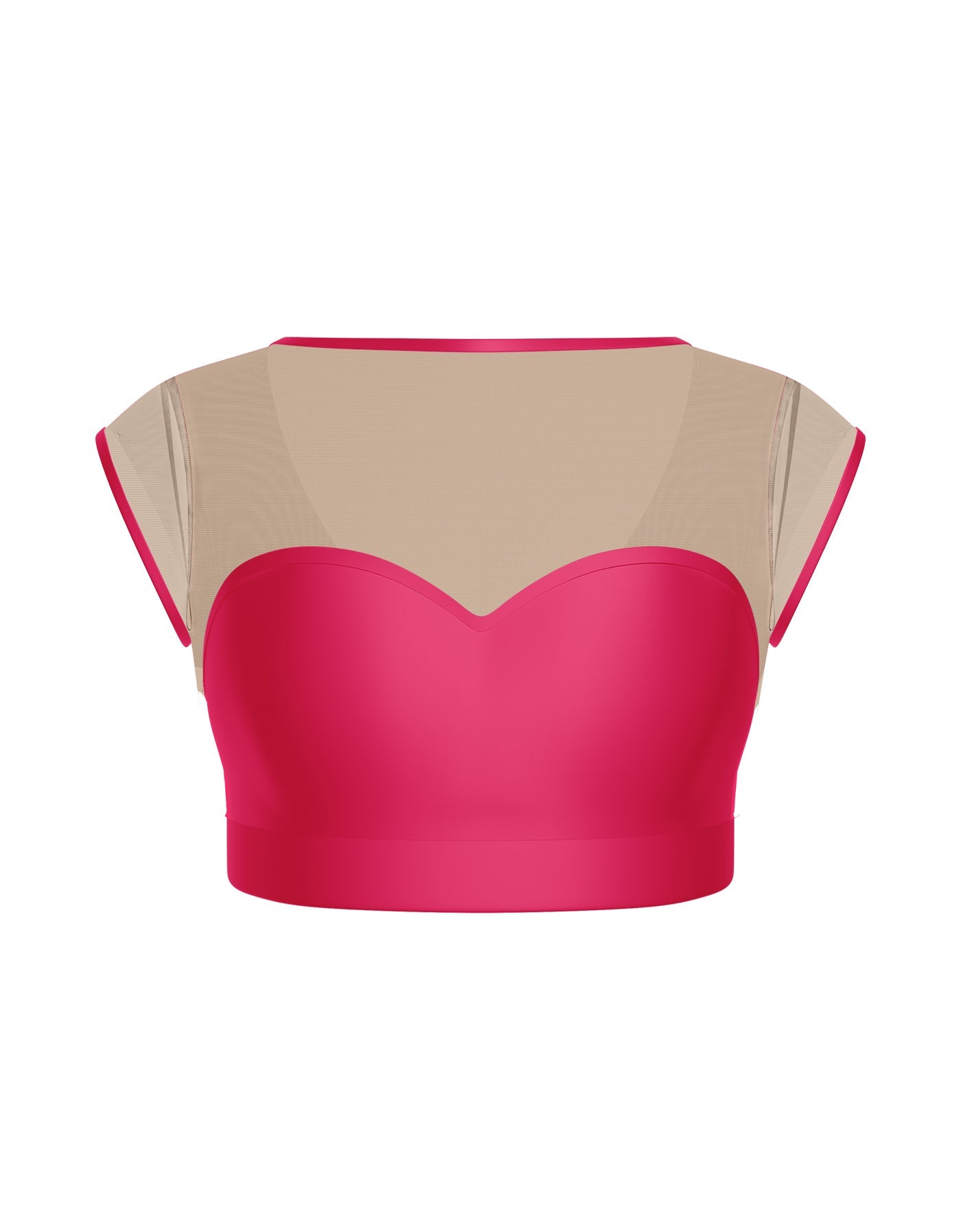 Solid Lycra Mesh Bow Back Crop Top