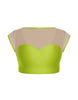 Solid Lycra Mesh Bow Back Crop Top