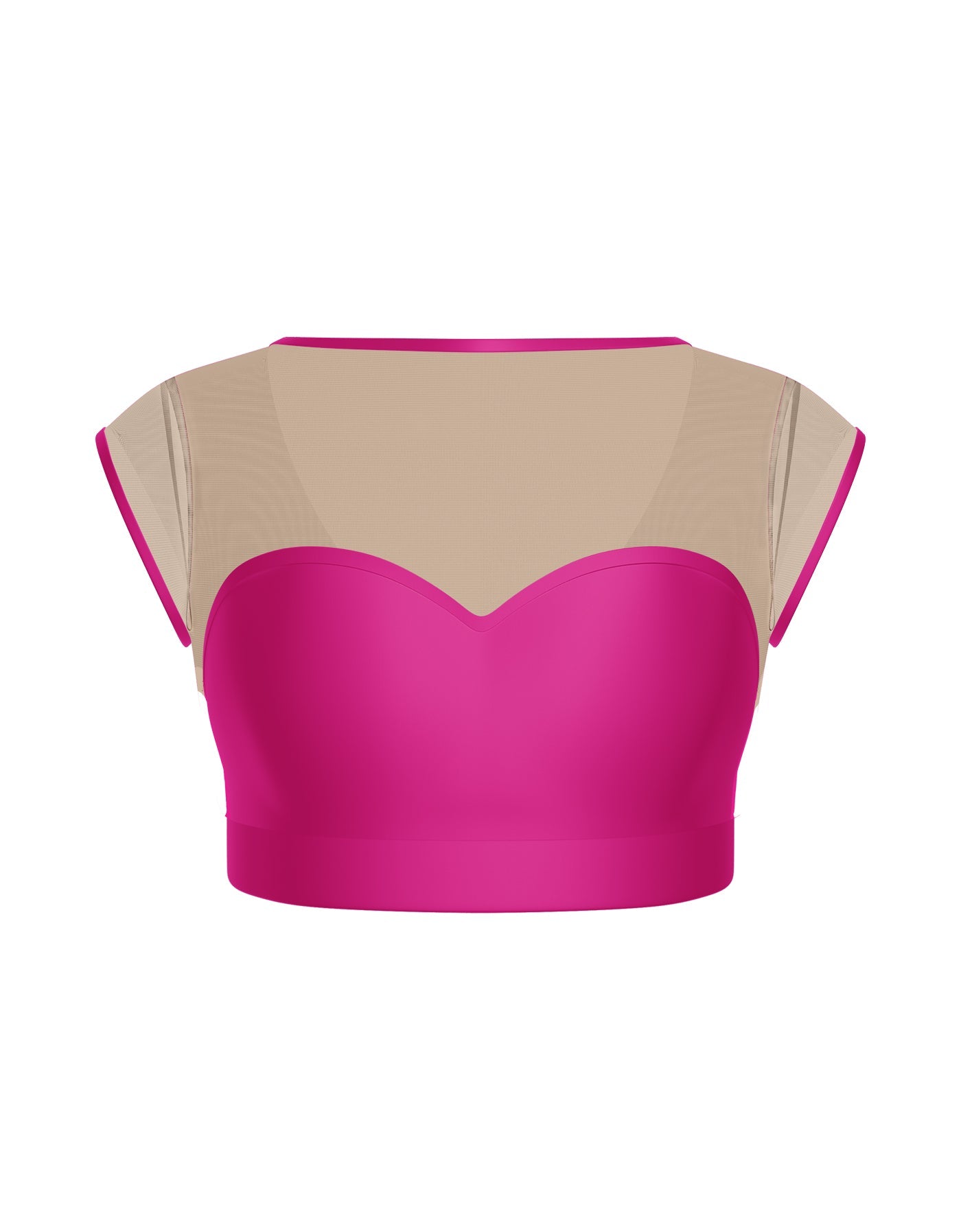 Solid Lycra Mesh Bow Back Crop Top