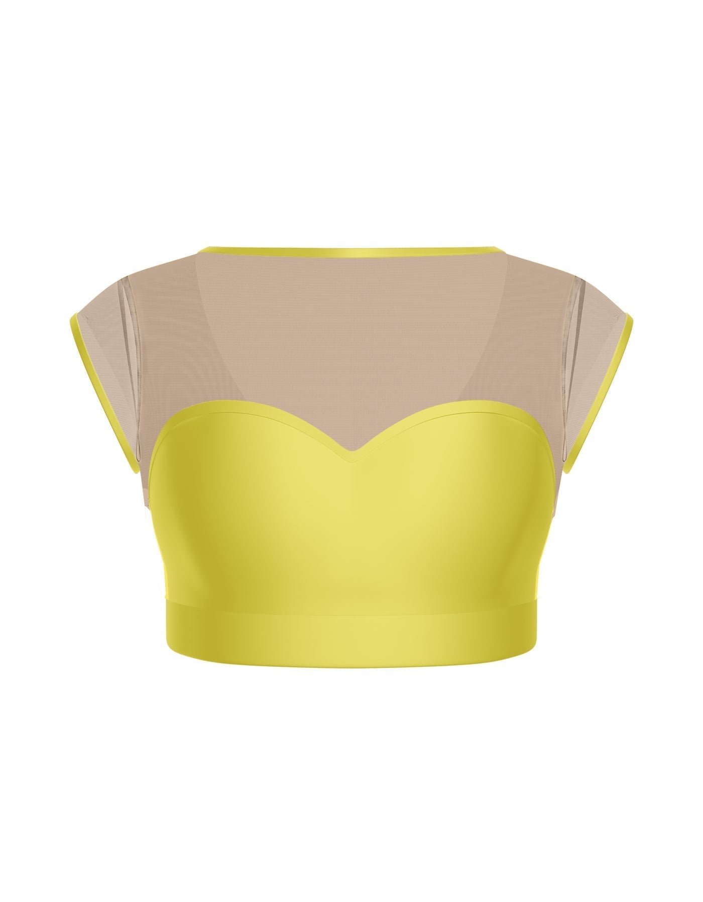 Solid Lycra Mesh Bow Back Crop Top