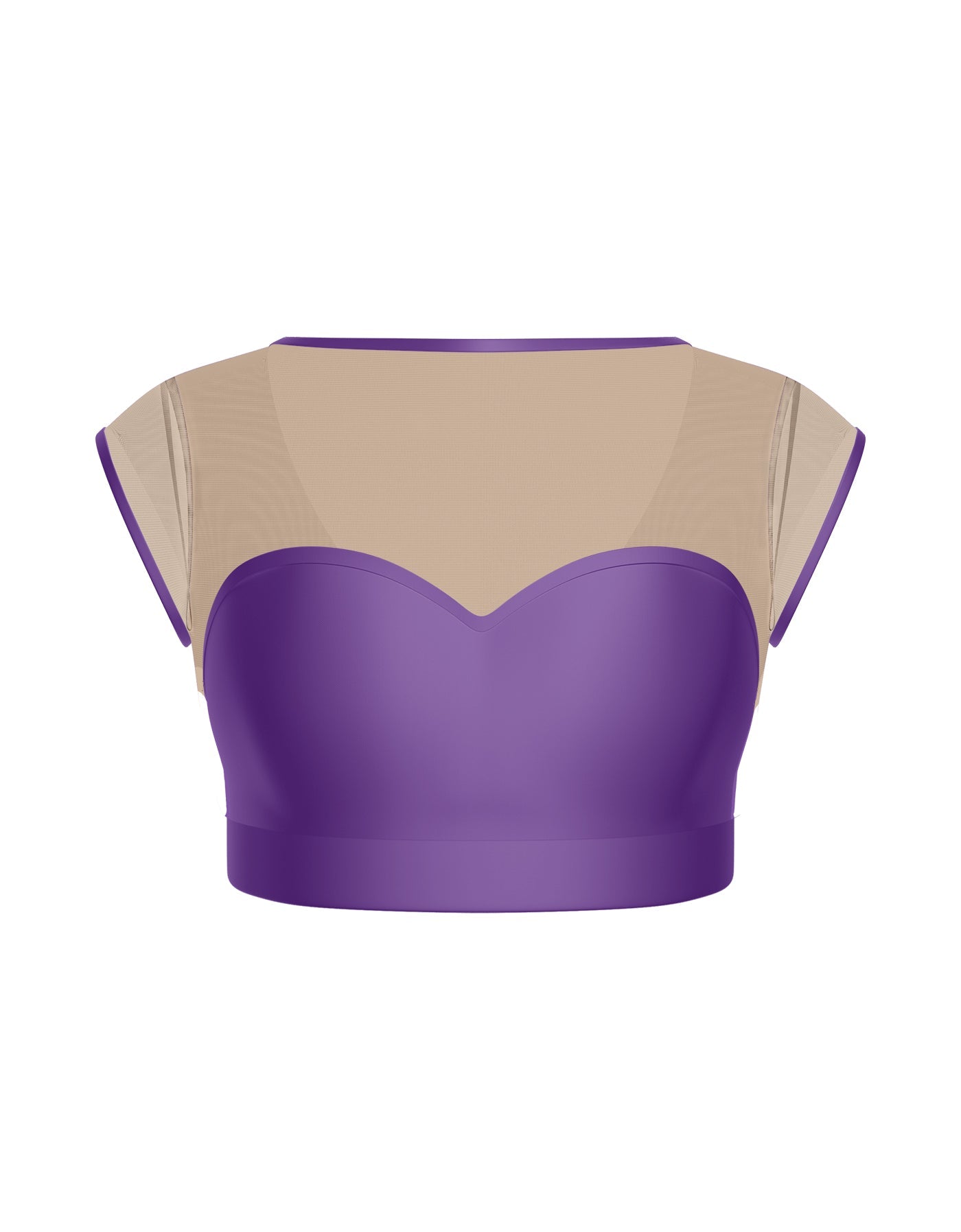 Solid Lycra Mesh Bow Back Crop Top