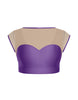 Solid Lycra Mesh Bow Back Crop Top