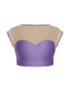 Solid Lycra Mesh Bow Back Crop Top