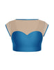 Solid Lycra Mesh Bow Back Crop Top