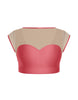 Solid Lycra Mesh Bow Back Crop Top