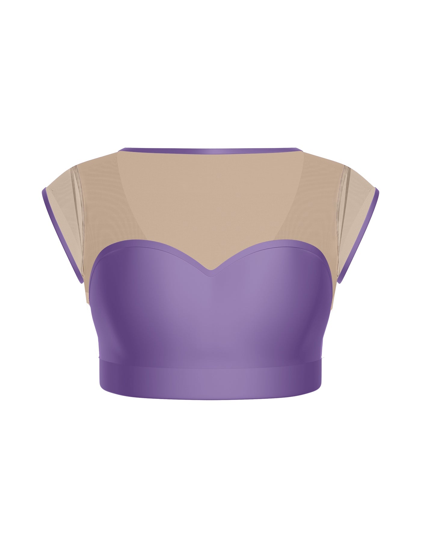 Solid Lycra Mesh Bow Back Crop Top