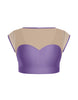 Solid Lycra Mesh Bow Back Crop Top