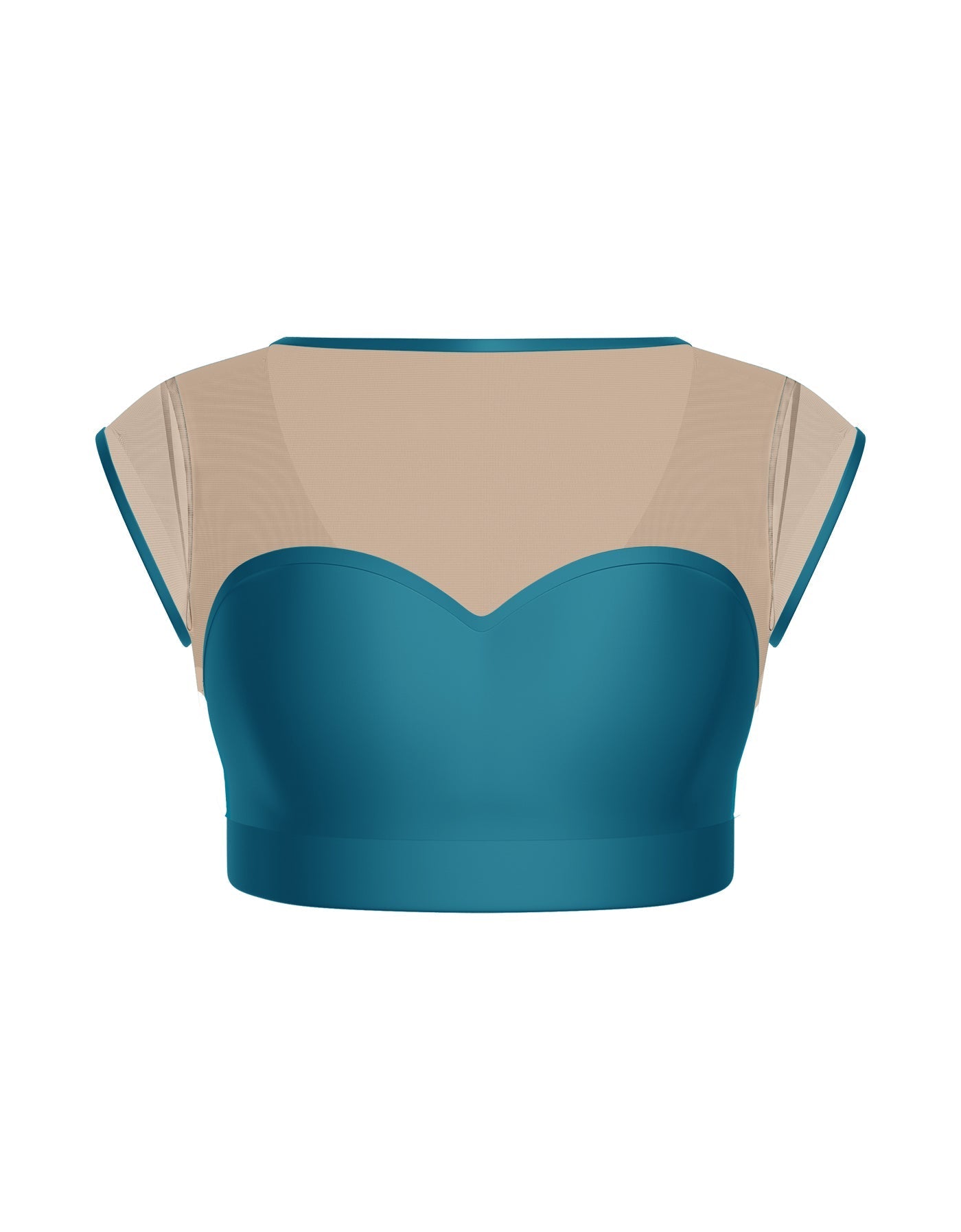 Solid Lycra Mesh Bow Back Crop Top