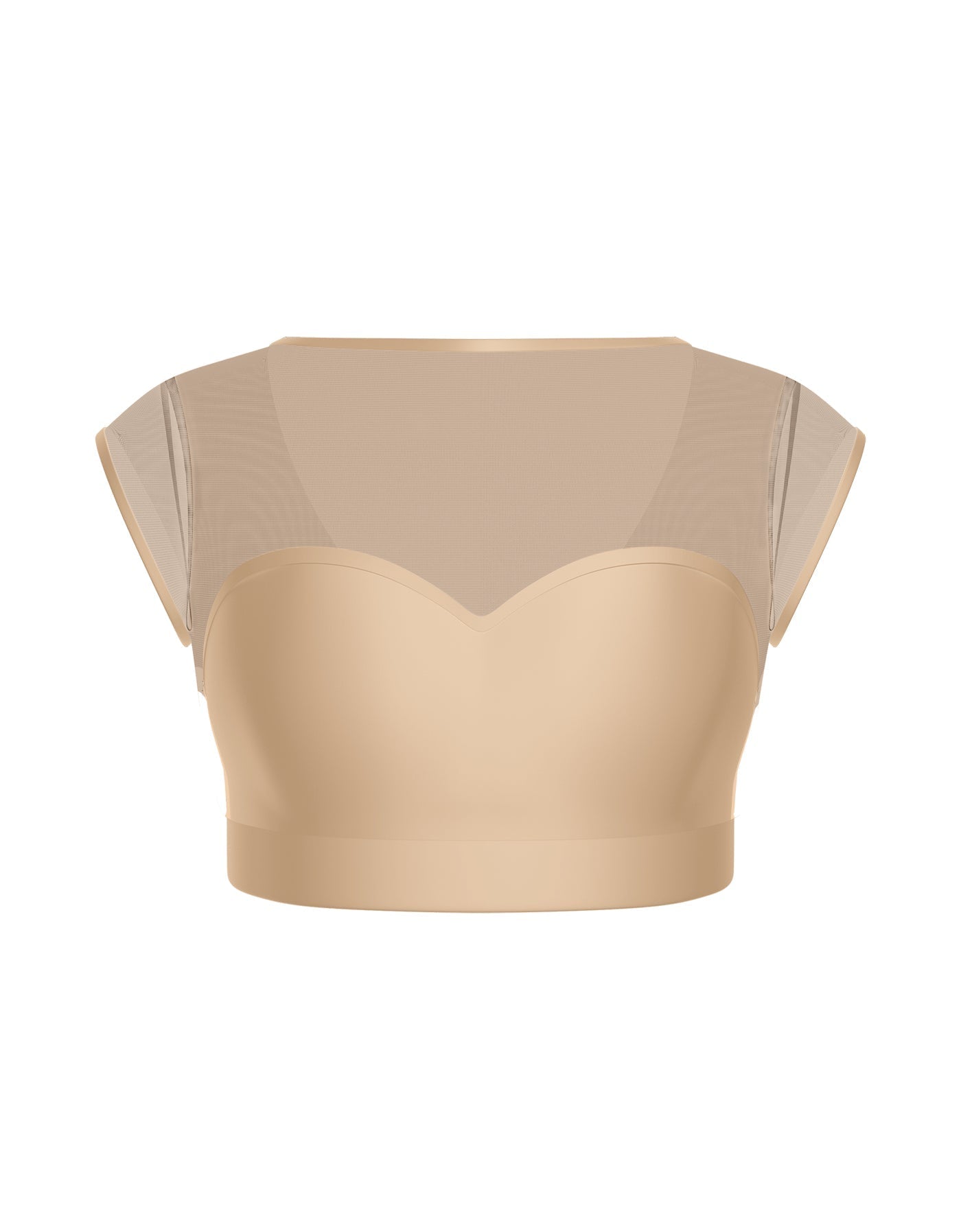 Solid Lycra Mesh Bow Back Crop Top