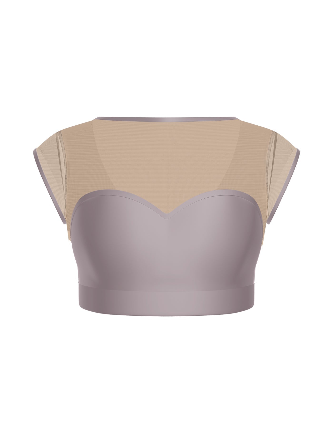 Solid Lycra Mesh Bow Back Crop Top