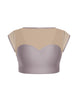 Solid Lycra Mesh Bow Back Crop Top