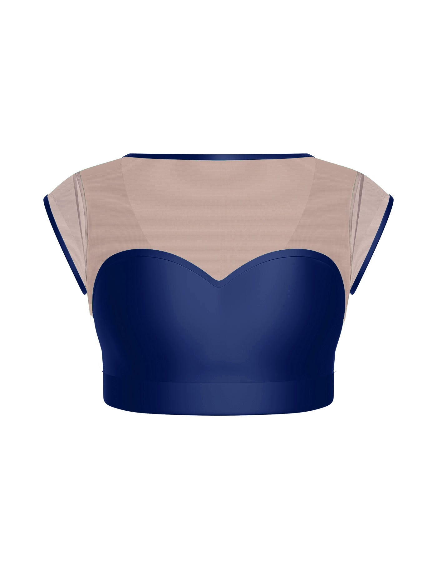 Solid Lycra Mesh Bow Back Crop Top