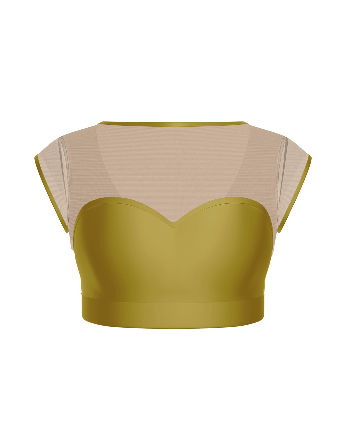Solid Lycra Mesh Bow Back Crop Top