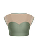 Solid Lycra Mesh Bow Back Crop Top