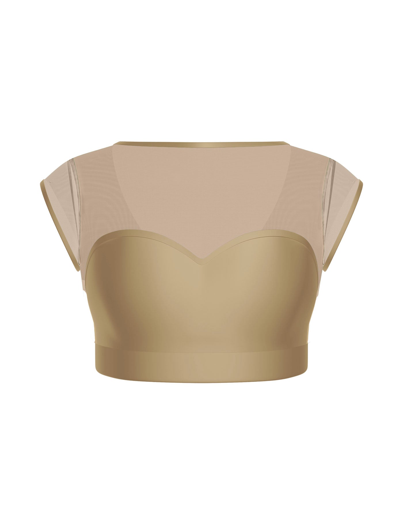 Solid Lycra Mesh Bow Back Crop Top