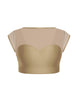 Solid Lycra Mesh Bow Back Crop Top