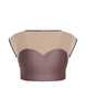 Solid Lycra Mesh Bow Back Crop Top