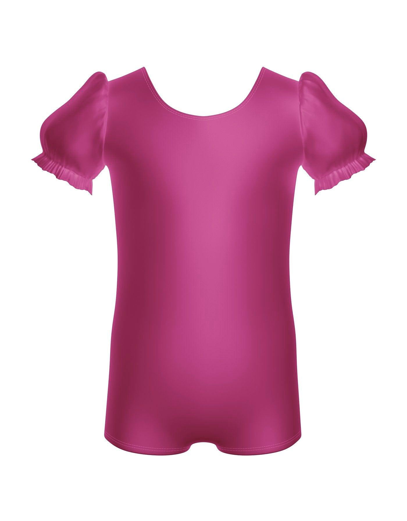Solid Lycra Puff Sleeve Biketard