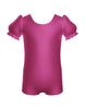 Solid Lycra Puff Sleeve Biketard