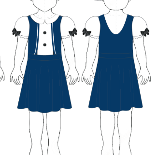 Custom Navy Character Skirt