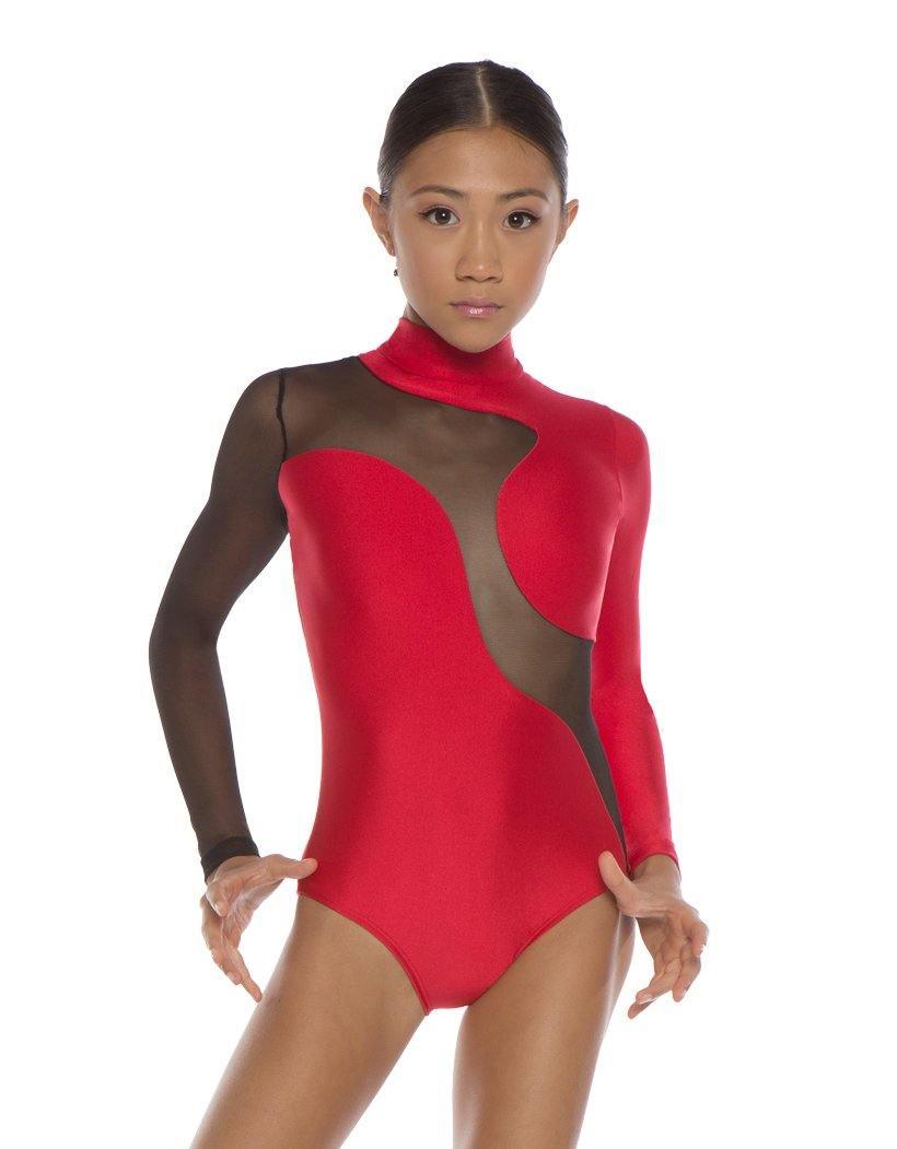 Solid Shadows Leotard with Mesh