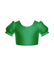 Solid Hologram Puff Sleeve Crop Top