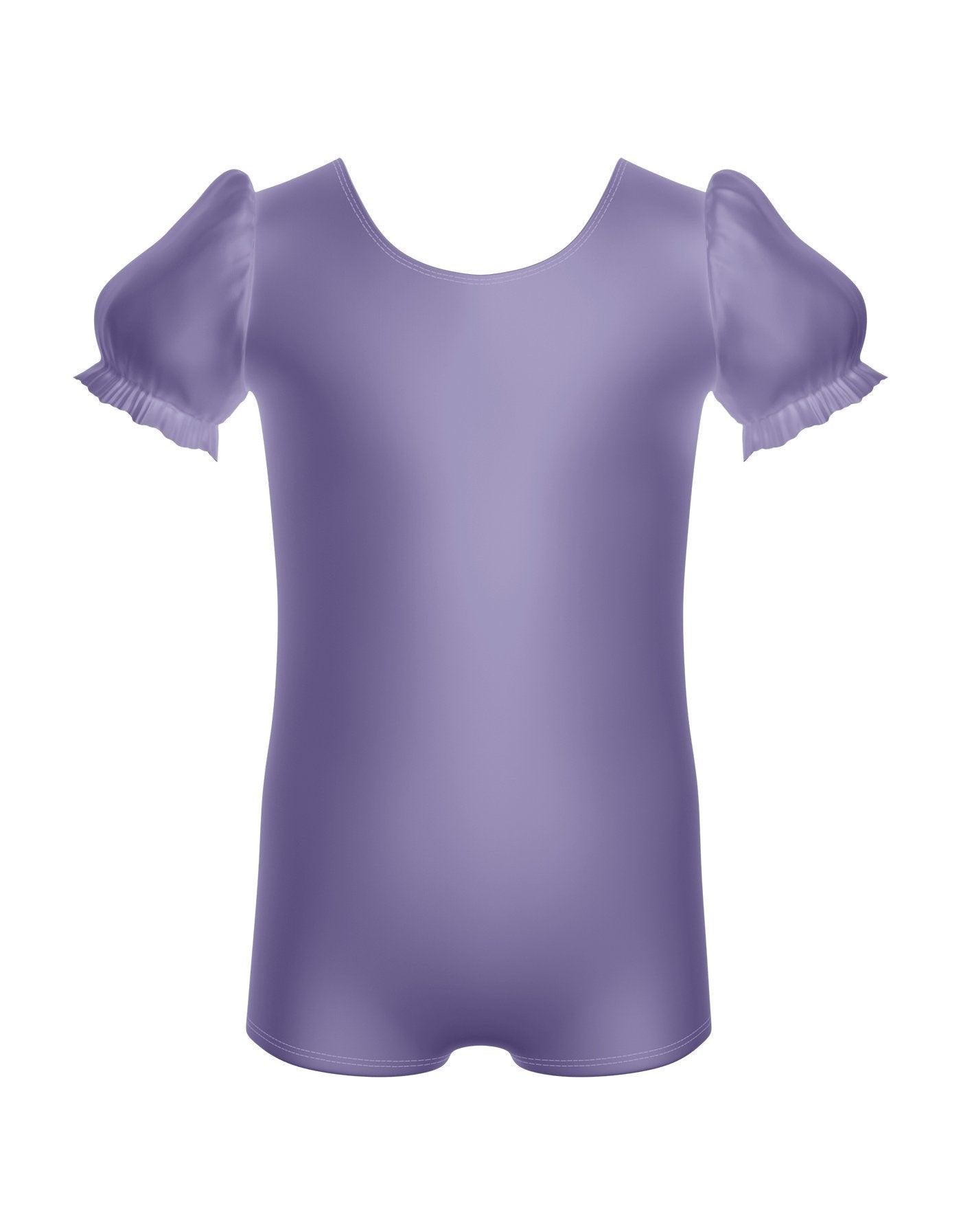 Solid Lycra Puff Sleeve Biketard