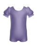 Solid Lycra Puff Sleeve Biketard