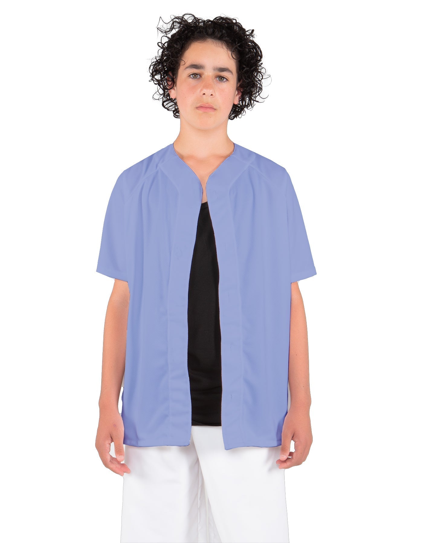 Solid Baseball Jersey With Snaps
