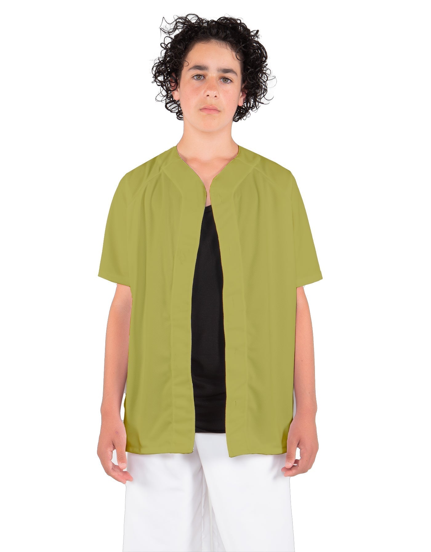 Solid Baseball Jersey With Snaps