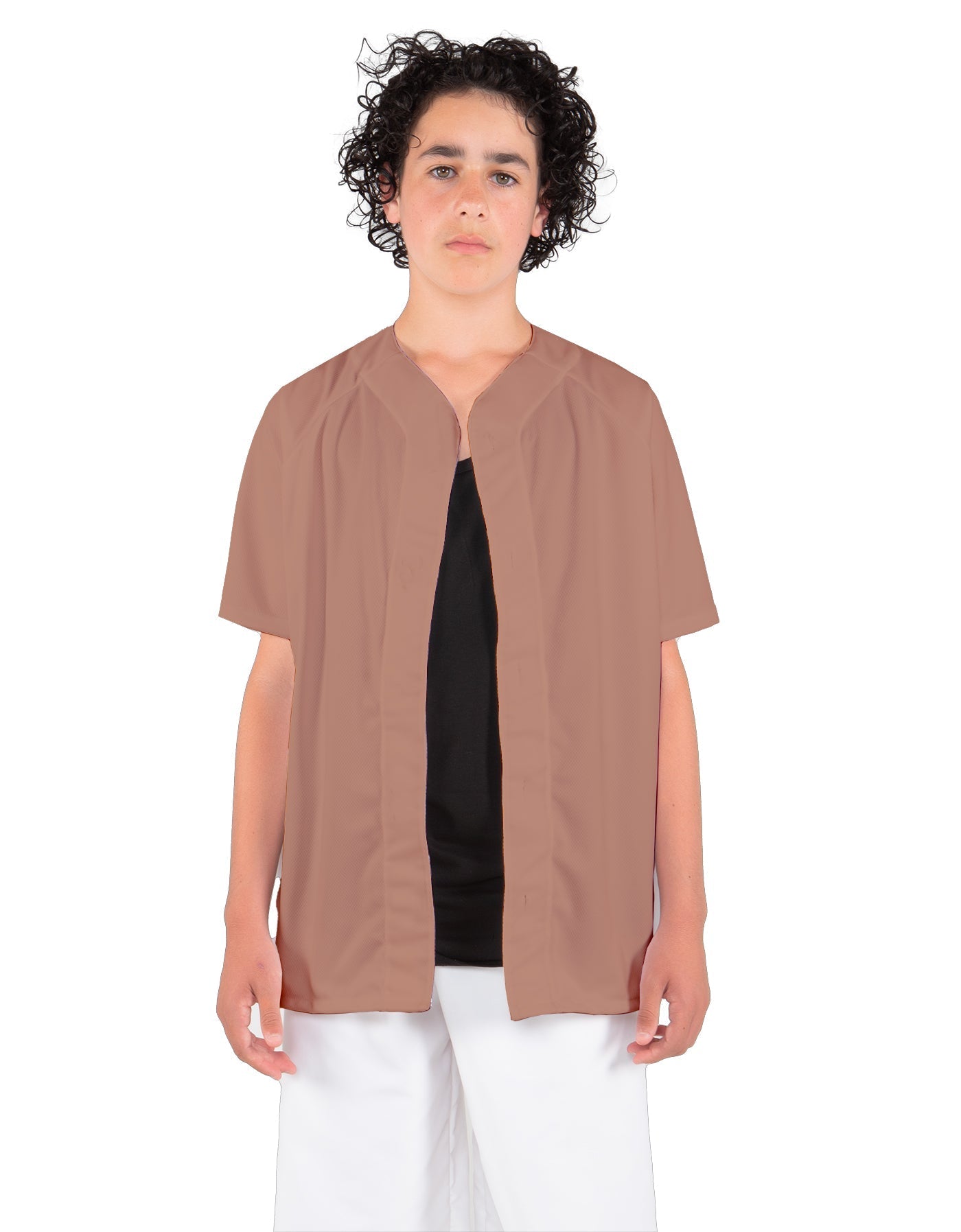 Solid Baseball Jersey With Snaps