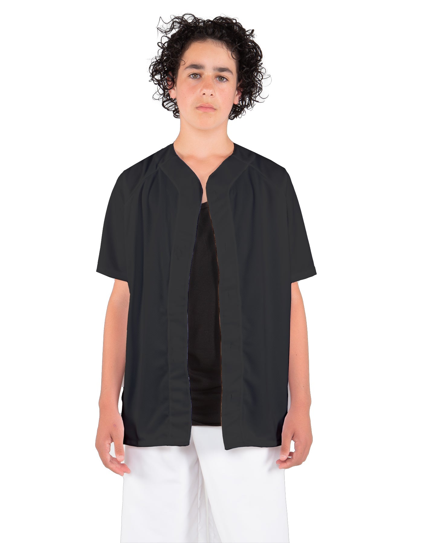 Solid Baseball Jersey With Snaps