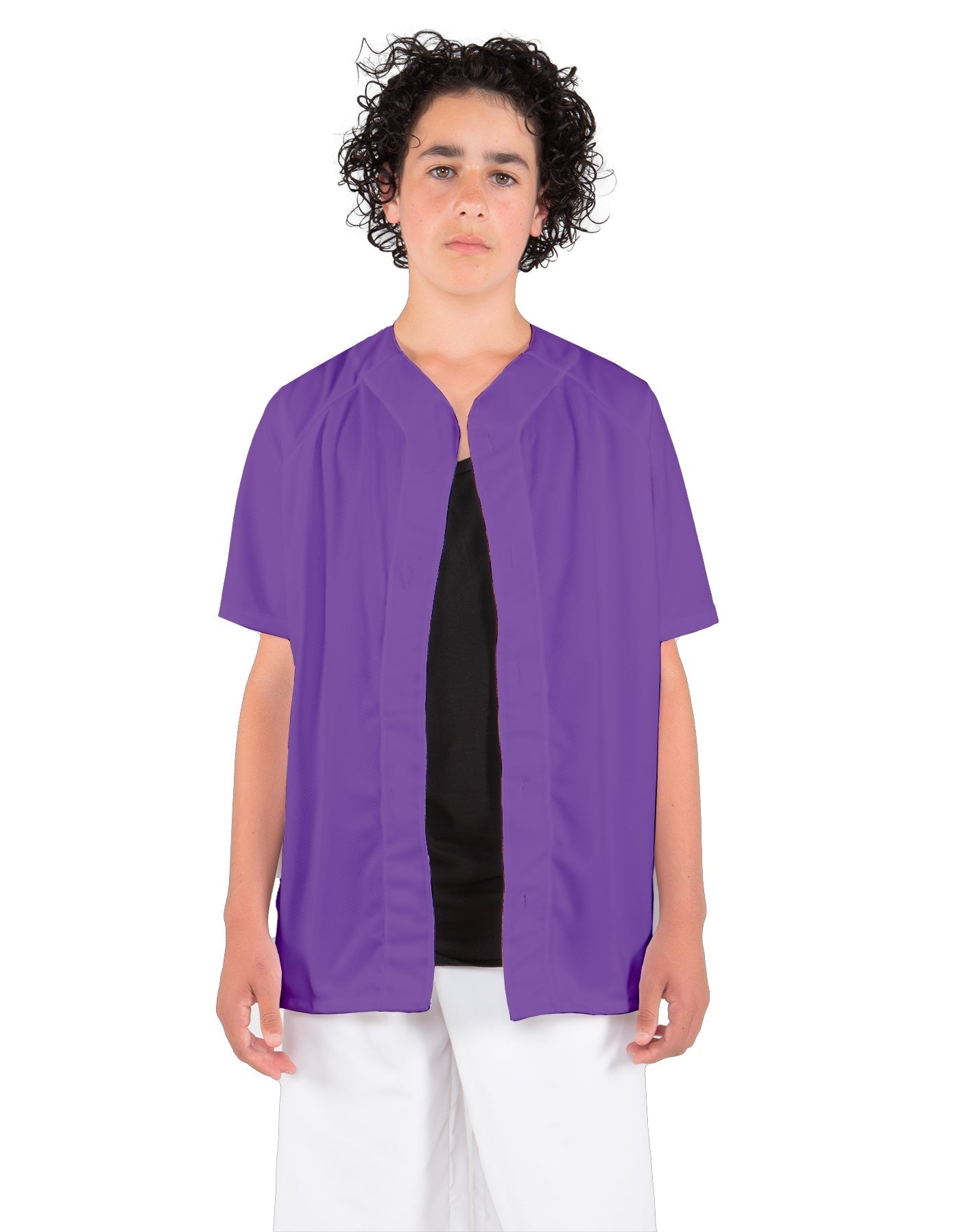 Solid Baseball Jersey With Snaps
